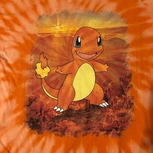 Pokemon Charmander XL t-shirt tie-dye swirl